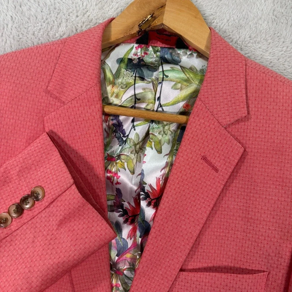 NEW Linea Uomo Blazer Jacket Mens 38R Pink Cotton Casual Preppy Lightweight Coat